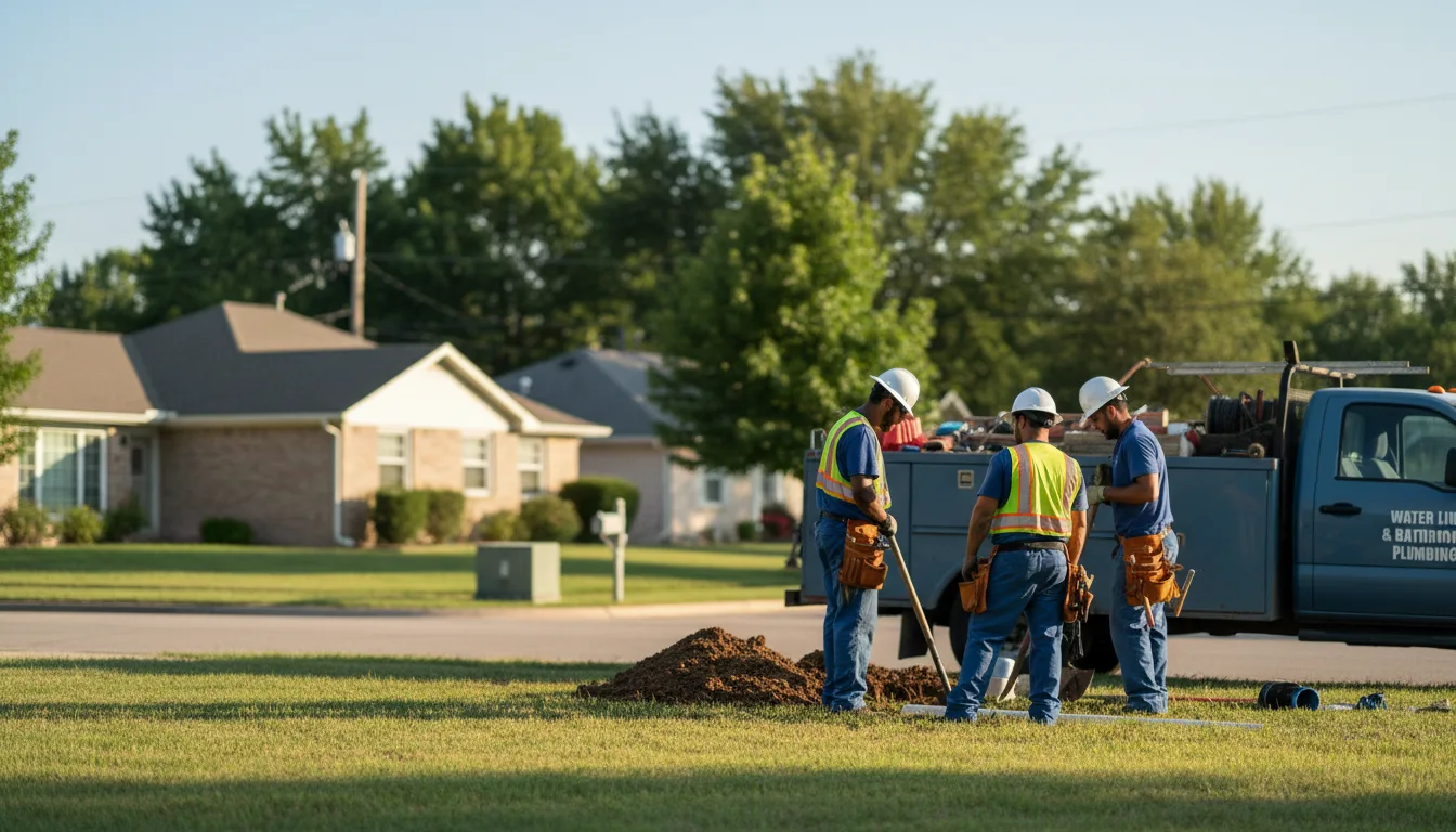 Residential water line and bathroom plumbing service in Eagletown, OK